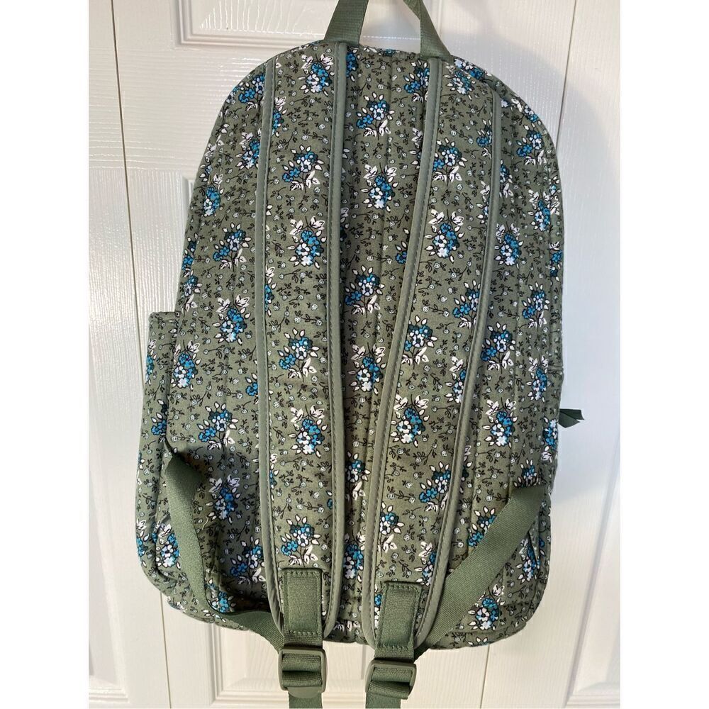 VERA BRADLEY All-Day Simple Backpack - Freja’s Flowers Bay Leaf Green - Picture 6 of 8